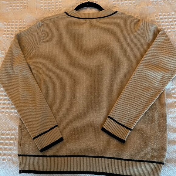 SUZY SHIER Chunky Knit V-Neckline Long Sleeves Sweater Size XL EUC - Picture 3 of 5